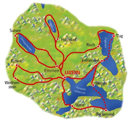 Karte Luzern Sternfahrt