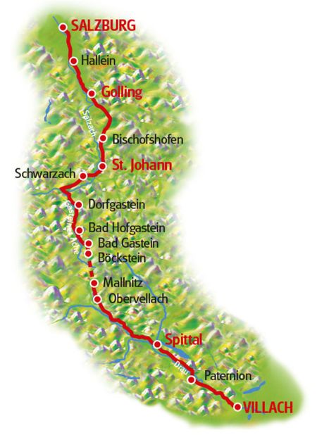 Karte Salzburg - Villach