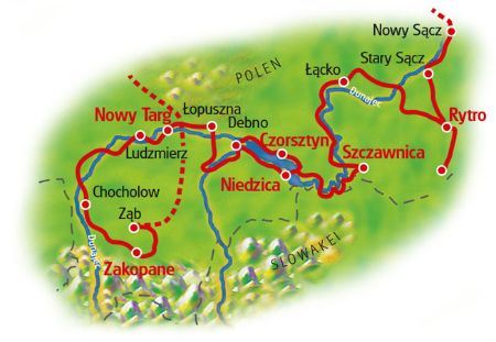 Map Dunajec Cycle Path