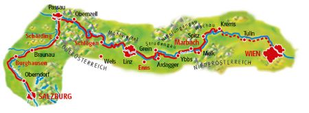 Map Salzburg - Vienna