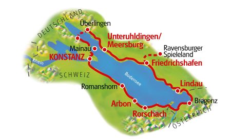 Bodensee für Familien, Karte