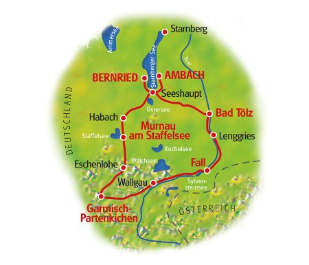 Isar-Radweg für Familien, Karte