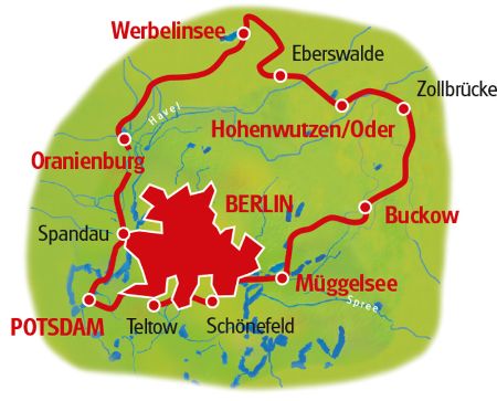 Radtour Havel & Spree - Karte
