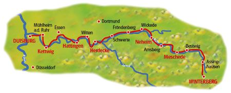 Ruhrtal-Radweg - Karte