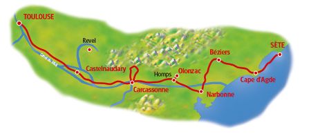 Canal du Midi - Karte