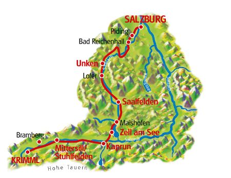 Tauern-Radweg für Familien, Karte
