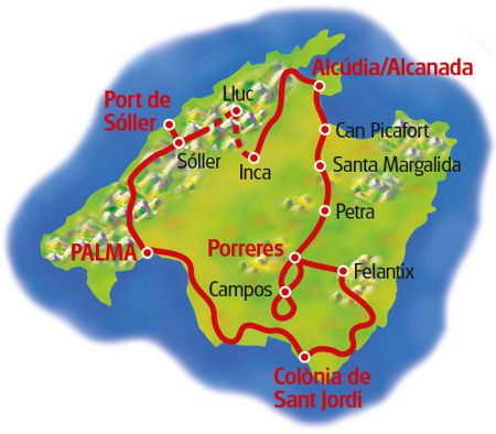Radreise Mallorca mit Charme - Karte
