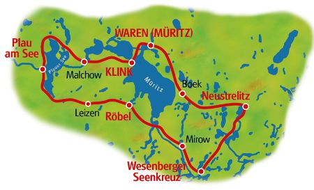 Mecklenburger Seenplatte - Karte