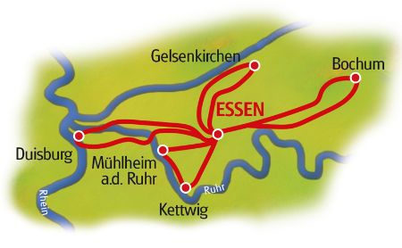 Ruhrtalradweg - Karte