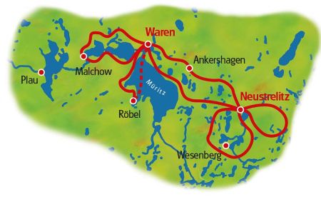 Karte Mecklenburger Sternfahrt