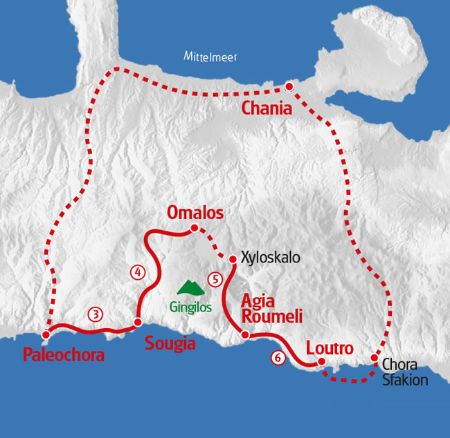 Wandern Kreta Karte
