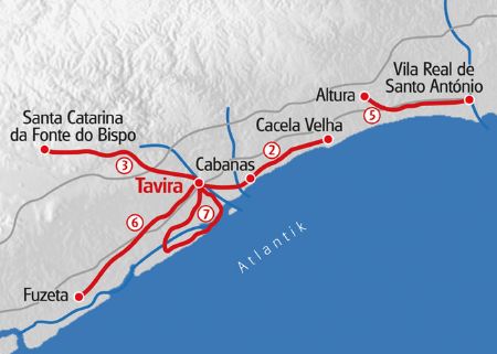 Wandern Algarve Karte