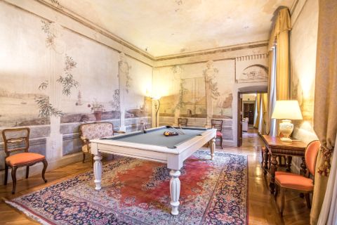 Billiard room at Hotel Palazzo Squarcialupi