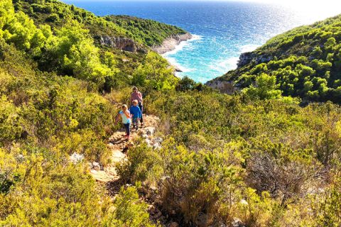 Hiker in the beautiful croatian nature