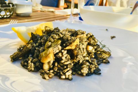 Paella with seafood in Mallorca