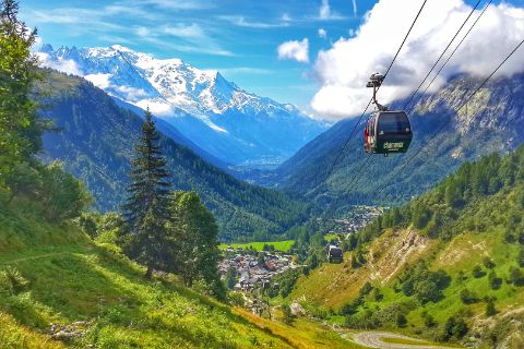 View of Chamonix from the cable car