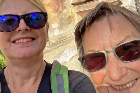 Mrs. Schliefke and Mrs. Leipold hike from Garmisch to Meran