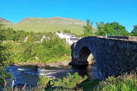 View from the shore on a stone bridge in Bridge of Orchy