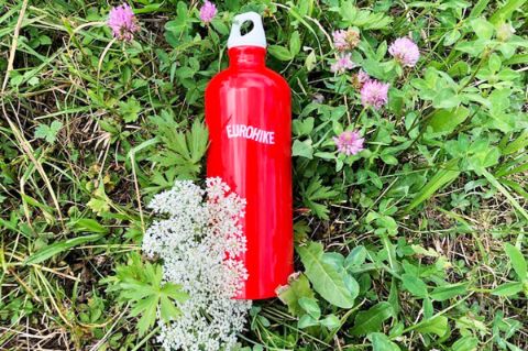 Drinking bottle for the hiking backpack
