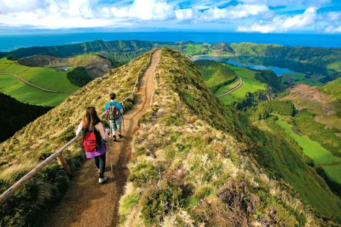 High altitude path Sete Cidades on Azores island