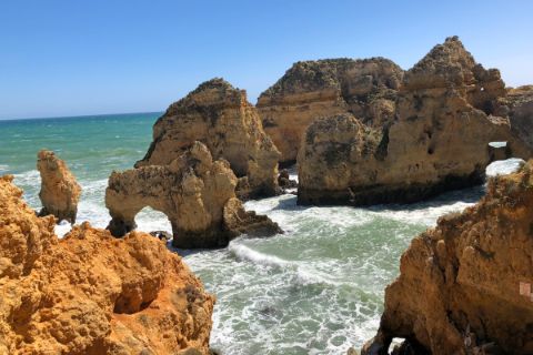 Rock formation on the rocky coast of the Algarve