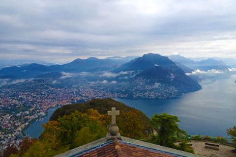 Hiking at the Lugano Monte san Salvatore 