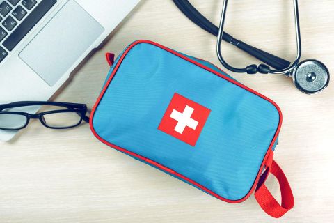 First aid kit for the hiking backpack