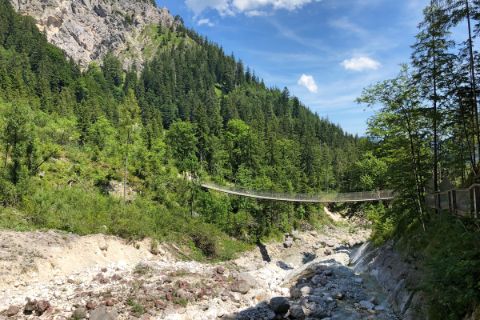 Hiking impressions suspension bridge