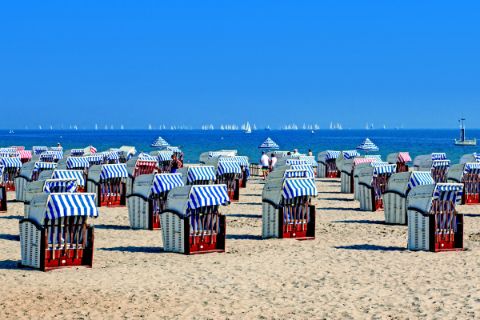 Beach chairs at the Baltic Sea
