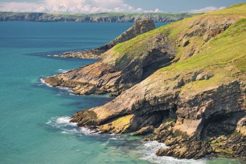 Wide view of the coast of Pembrokeshires