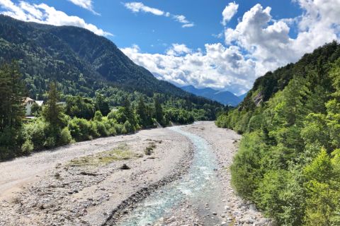 View of riverbed on the hiking route to Trieste