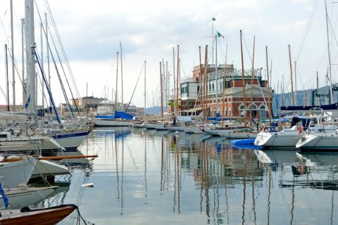 Boats in the port of Trieste