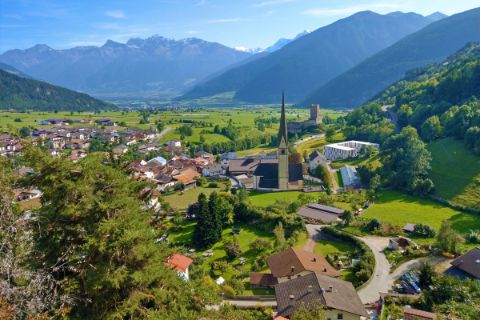 Wide view into the picturesque Vinschgau valley