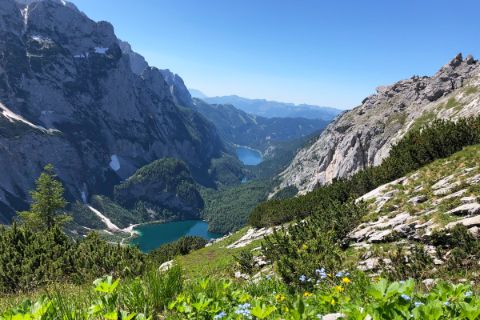 View of Dachstein and Lake Gosausee