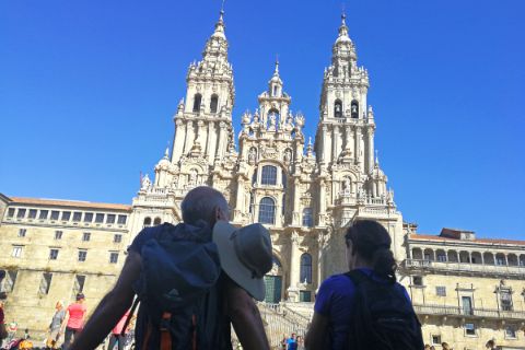Blick auf die Kathedrale Santiago de Compostela 