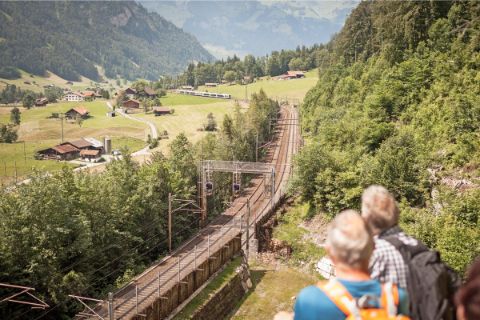 Blick auf die Lötschbergbahn