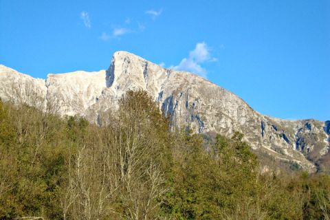 Mountain panorama Krn in the Julian Alps