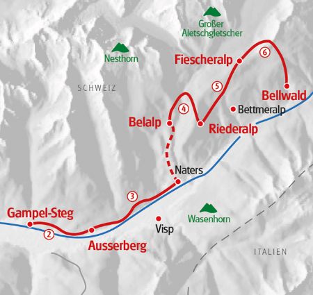 Aletsch Panoramaweg Karte