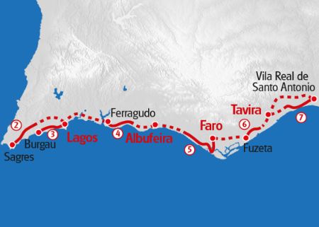 Algarve Coastal Hike Map