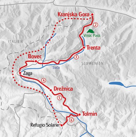 Alpe Adria Trail Slowenien Karte