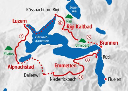 Vierwaldstättersee hiking map