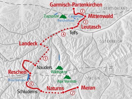 Garmisch Meran Wanderung Karte