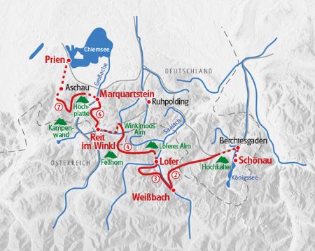 Wandern Königssee Chiemsee Karte