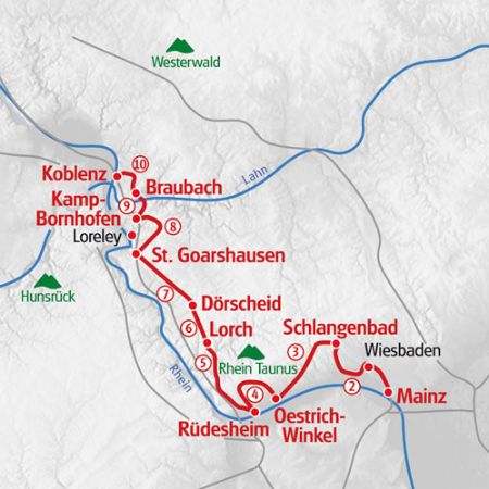 Wandern Rheinsteig Karte