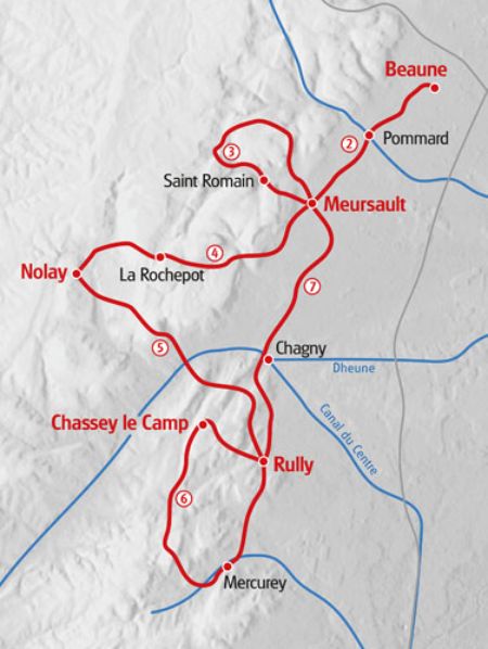 Walking Burgundy map