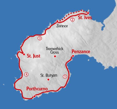 Cornwall - South West Coast Path Map