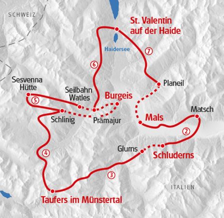 Walking Vinschgau map