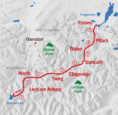 Hiking Lech-Path Map