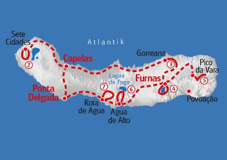 Walking Azores Map