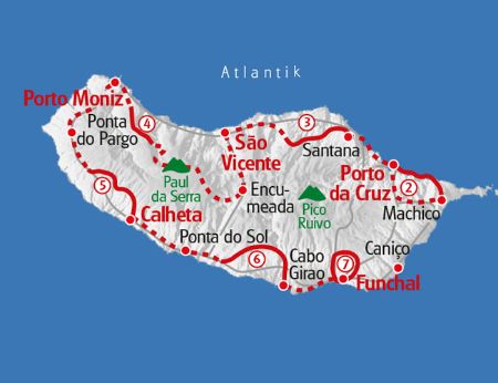Wandern Madeira Karte